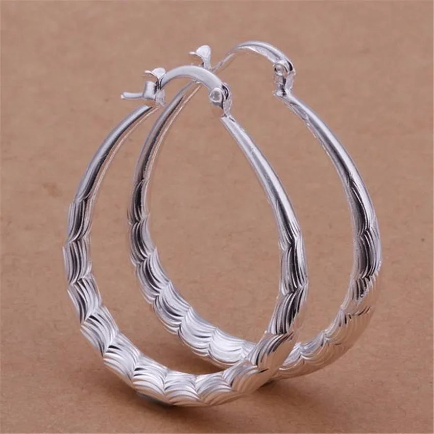 925 Sterling Silver Wedding Earrings Women Gold Color Fashion Jewellery Gift
