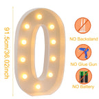 91.5cm Giant LED Light Birthday Number - 1st Birthday, Anniversary, Wedding Decor