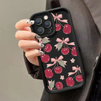 Small Cherry Pattern Case for iPhone 17 16 15 14 13 12 11 Pro Max XR XS Mini