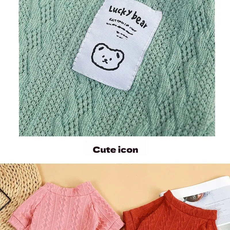 Classic Puppy Dog Knitting Sweater Winter Warm Pet Clothes for Small Dogs Cats Vest Pet Clothing Apparel French Bulldog Costume