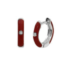 New Stainless Steel Round Hoop Earrings Colourful Crystal Zirconia