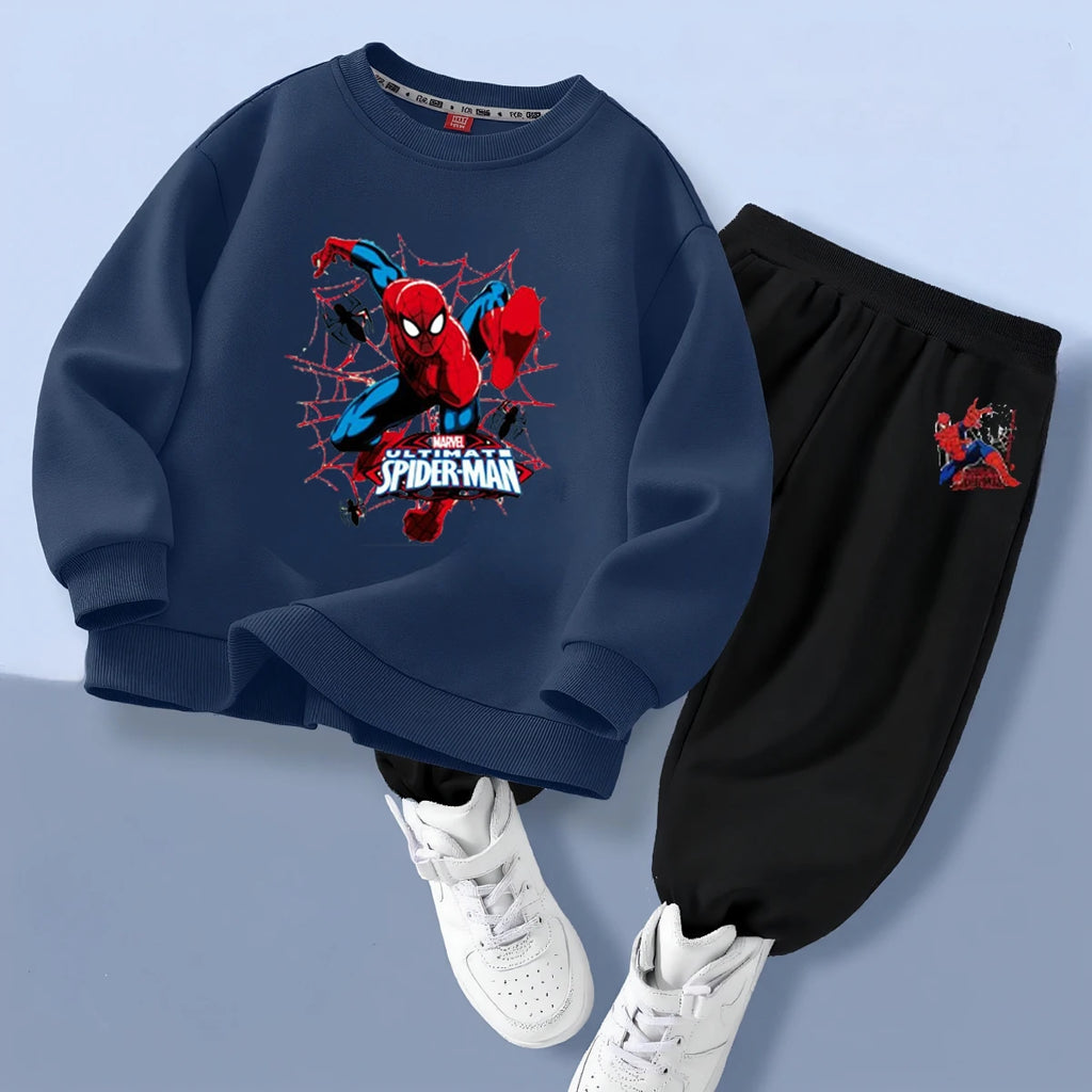 Kids Spiderman Pullover & Long Pants Two Piece Suit Children's Sweatsuit