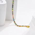 Colorful Tennis Bracelet Women, Cubic Zirconia Chain,stainless Steel CZ Link, Girlfriend Mom Gift