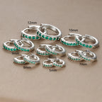 2PCS Minimal Crystal Zirconia Stainless Steel Hoop Earrings Huggie