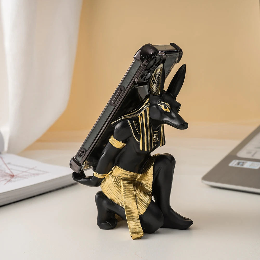 Egypt Art Anubis Wine Rack Statue Figurine Holder Animal Tabletop Office Living Room