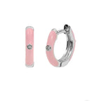 New Stainless Steel Round Hoop Earrings Colourful Crystal Zirconia
