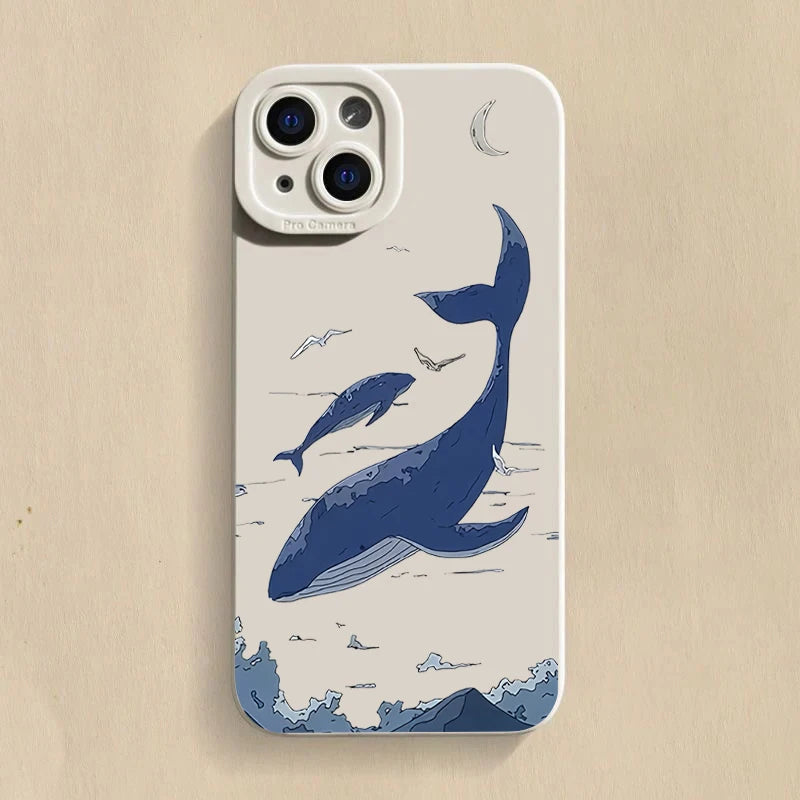 Whale Swimming Soft Case for Xiaomi Redmi Note 13 12 11 Pro 12S