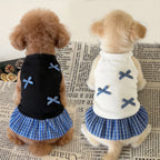 Dog Skirt for Small Dogs, Chic Puppy Dress with Simple Bow, Cute Cat Vest Dress Fashion Pet Clothes for Spring