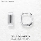 Angular Shape Creole Hinged Hoop Earrings 925 Sterling Silver Trendy
