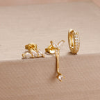 3PCS Fashion Simple Zircon Hoop Earrings Set Stainless Steel Punk