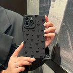 Black Bow Phone Case for iPhone 16 15 14 13 12 11 Pro Max SE