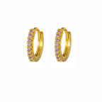 Cubic Zirconia Water Drop Hoop Earring Stainless Steel Geometry