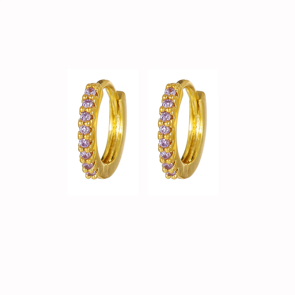 Cubic Zirconia Water Drop Hoop Earring Stainless Steel Geometry