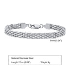 Mesh Link Chain Stainless Steel Bracelet for Women, 3mm/4mm/6mm Gold Plated Italian Chain Wristband Gift Jewelry, Non Tarnis