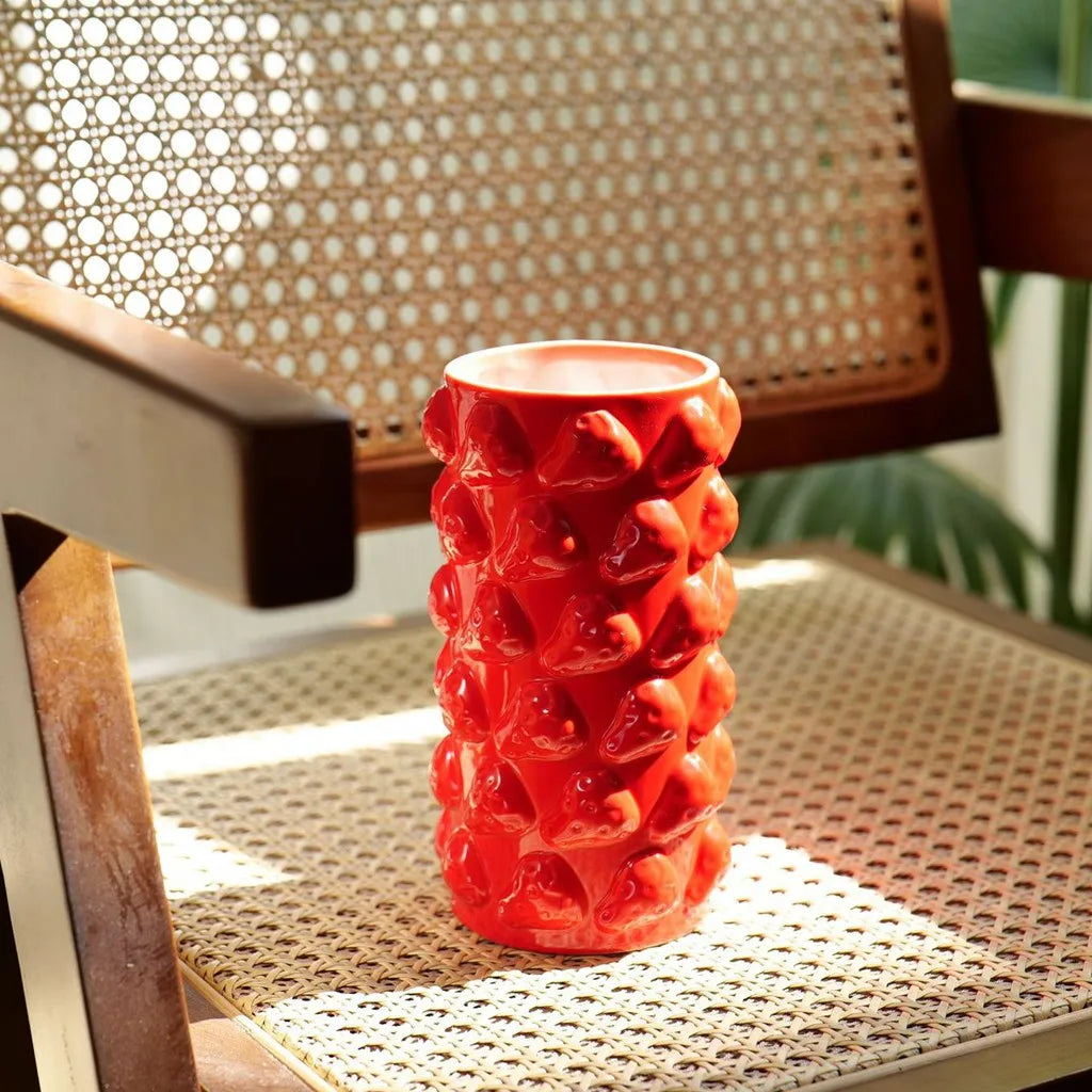 Fruit Bud Vase Lemon Strawberry Ceramic Mediterranean Style Kitchen Living Room Decor