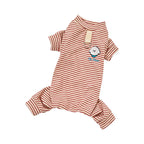 Polar Fleece Striped Bodysuit 4-Legged Winter Pajamas Small Medium Dogs