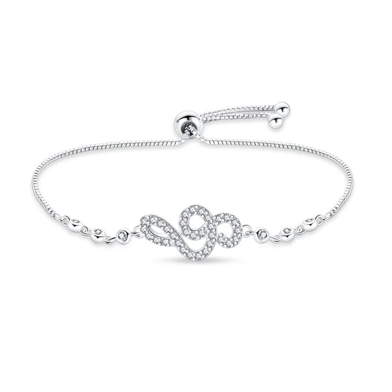 Bracelet Original 925 Silver Lucky Symbol Zircon Bracelet Luxury Jewelry For Woman Romantic Valentine's Day Jewelry Gifts