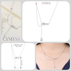 Original 925 Sterling Silver 18K Gold Heart Lock and Key Necklace Y-shaped Chain Necklace For Women Memorial Prayer Jewelry Gift