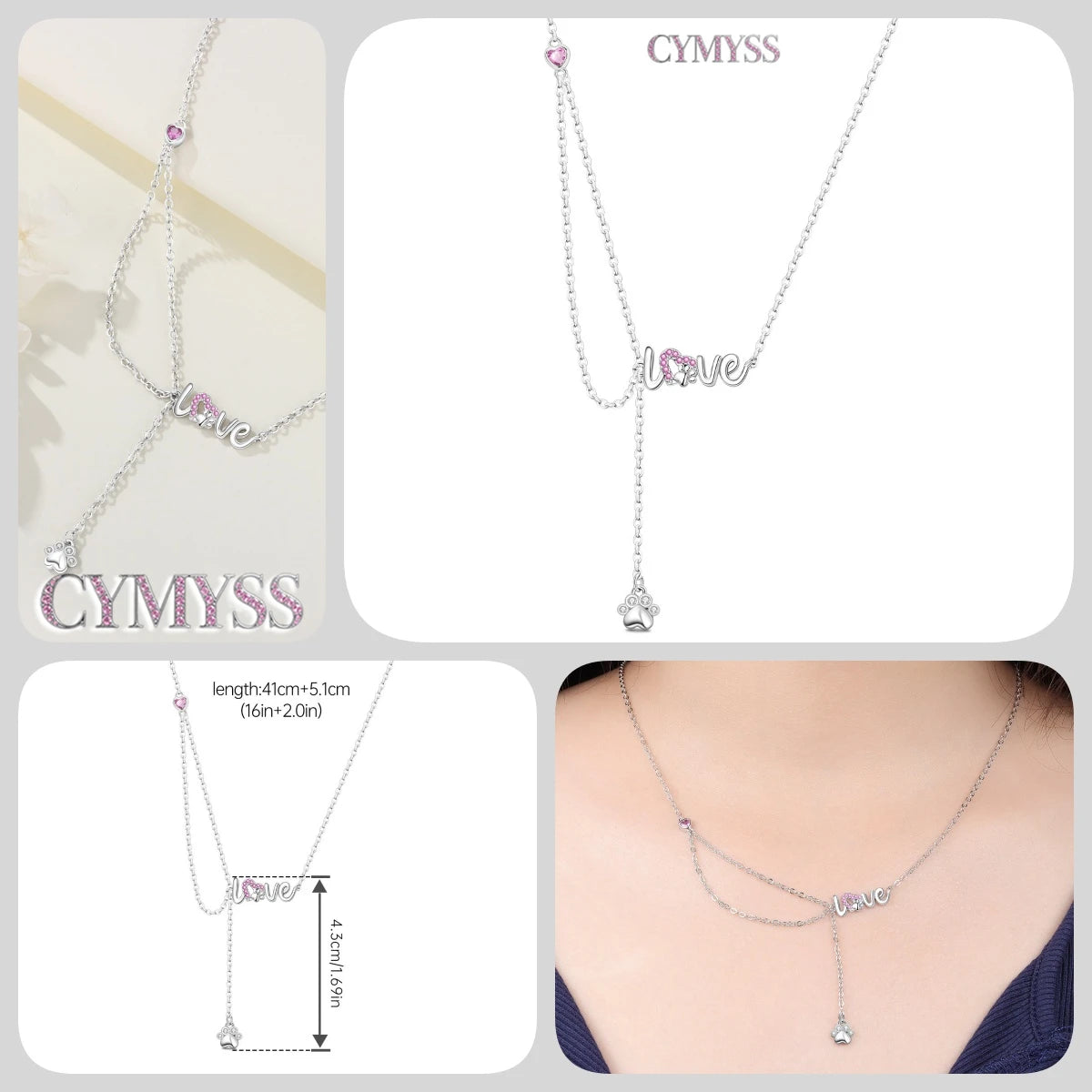Original 925 Sterling Silver 18K Gold Heart Lock and Key Necklace Y-shaped Chain Necklace For Women Memorial Prayer Jewelry Gift