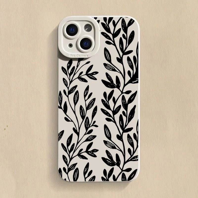 Black Sunflower Pattern Case for Samsung Galaxy A16 A54 S25 S24
