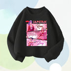 K-pop Girls Casual Sweatshirt O-Neck Long Sleeve Cartoon Print Pullover