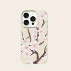 Spring Cherry Blossom Lychee Case for iPhone 17 16 15 14 Pro Max