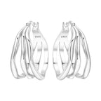 925 Sterling Silver Curve Weaving Large Circle Versatile Hoop Earrings Gift