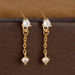 Vintage Crystal Zirconia Stainless Steel Earrings Star Pendant