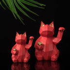 25cm Resin Lucky Cat Statue Nordic Animal Figurine Office Living Room Ornaments