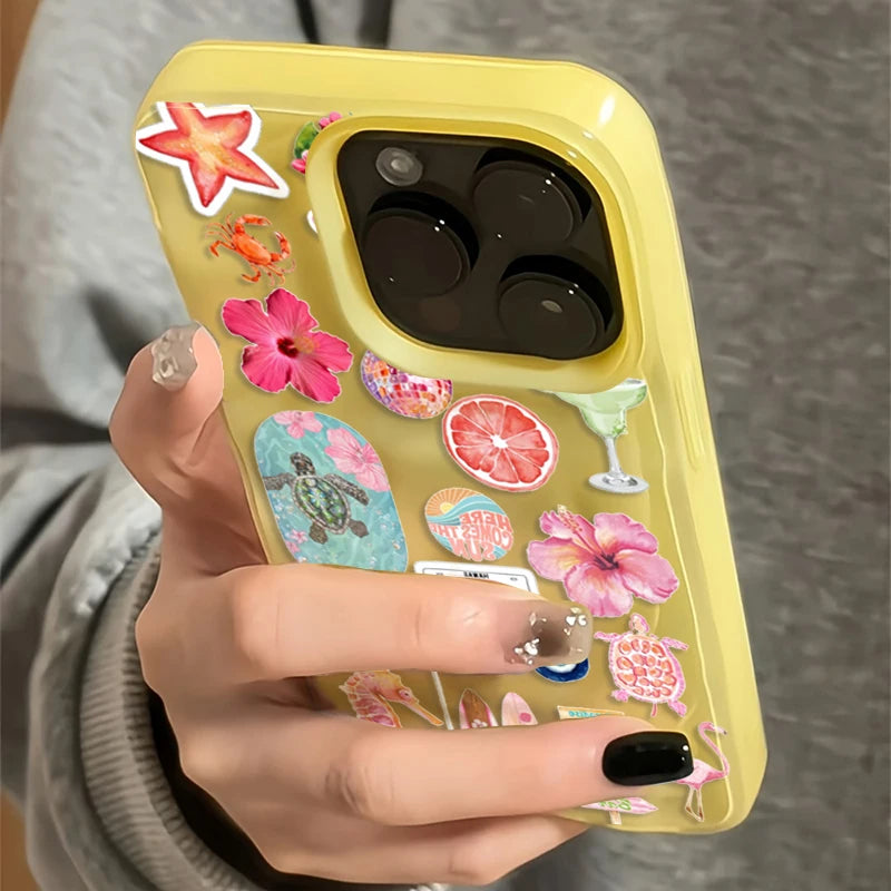 Ocean Flower Seahorse Turtle Case for iPhone 17 16 15 14 13 12 11 Pro Max