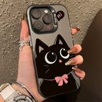 Black Cat Eating Fish Silver Case for Redmi Note 14 13 12 11 Pro