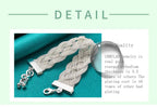 Braid Chain Bracelet 925 Sterling Silver Men Women Wedding Fashion Jewellery