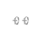 New Stainless Steel Zircon Star Cross Hoop Earring Gold y2k Crown