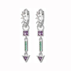 Cubic Zirconia Water Drop Hoop Earring Stainless Steel Geometry