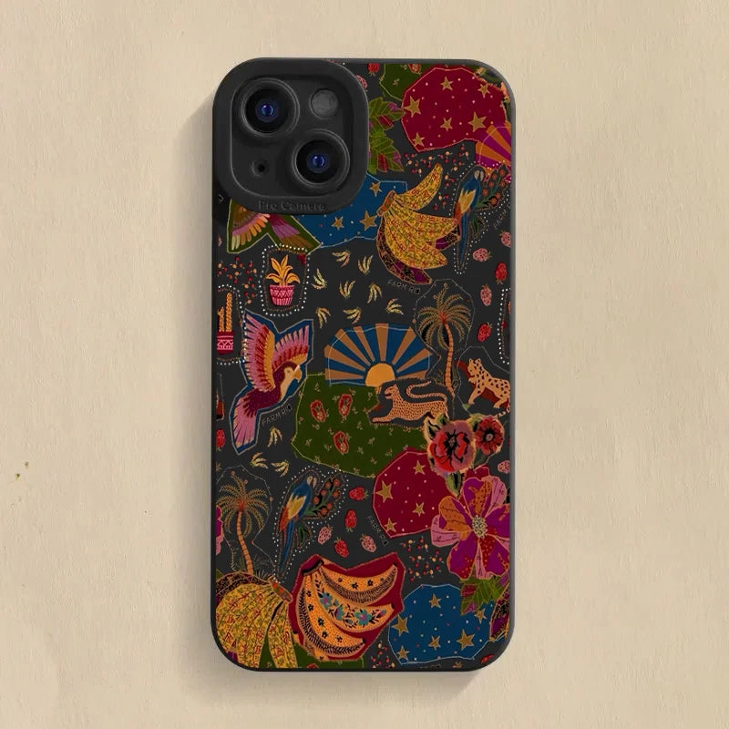 Floral Leopard Eyes Case for Samsung Galaxy S26 S25 S24 S23 A16