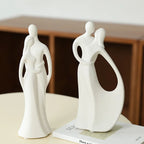 Nordic Ceramic Couple Sculpture Modern Pop Art Living Room Wedding Gift