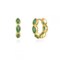 Fashion Multicolor CZ Zircon Small Hoop Earrings Geometry Circle