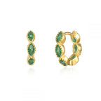Fashion Multicolor CZ Zircon Small Hoop Earrings Geometry Circle