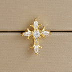 1PC Stainless Steel Mini Zircon Cross Stud Earrings Gold Helix Tragus