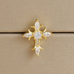 1PC Stainless Steel Mini Zircon Cross Stud Earrings Gold Helix Tragus