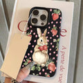 Cute Strawberry Rabbit Lychee Case for iPhone 17 16 15 14 Pro Max