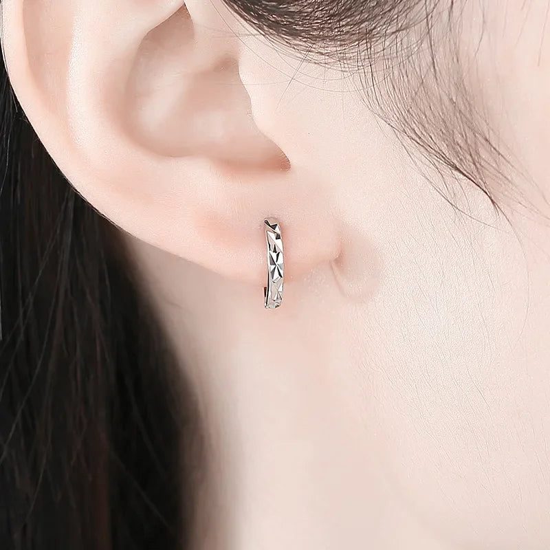 925 Sterling Silver Hoop Earrings Women High Quality Fashion Jewellery Gift