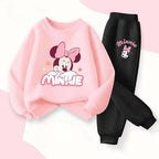 Disney Minnie Mouse Girls Spring Autumn Pullover and Trousers 2-Piece Set