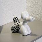 Plaid Balloon Dog Ornament Light Luxury Tabletop Shelf Living Room Home Office Decor