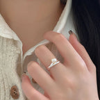 925 Sterling Silver Irregular Pearl Ring Aesthetic Luxury Jewellery Accessory Wholesale