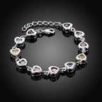 Elegant Crystal Charm Bracelet 925 Sterling Silver Cute Trendy Women Gift