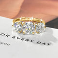 4cttw Round Moissanite Wedding Engagement Ring 14k Gold Filled 3-Stone Band