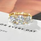 4cttw Round Moissanite Wedding Engagement Ring 14k Gold Filled 3-Stone Band
