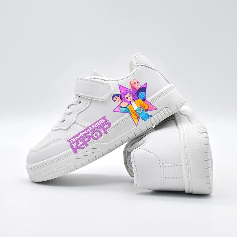 K-pop Boys and Girls White Fashion Trainers Anti-slip Outdoor Sport Shoes