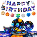 Outer Space Birthday Party Supplies Tableware Banner Plates Set - Ship from UK